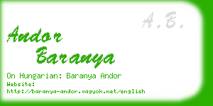 andor baranya business card